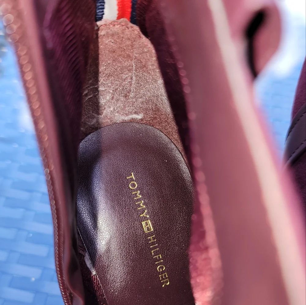 Tommy Hilfiger Burgundy Booties -‎ Size 9.5